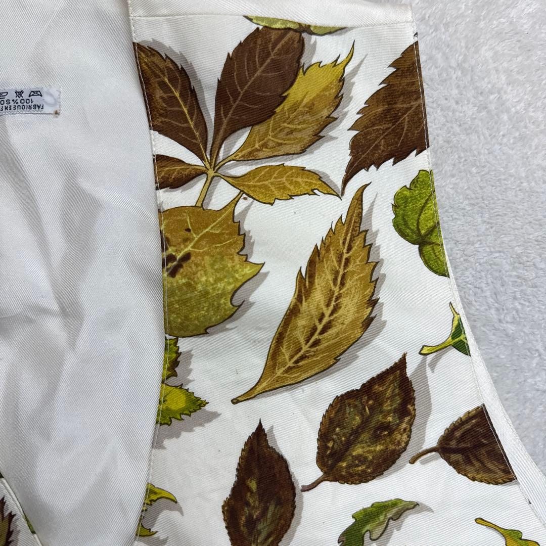 エルメスHERMES シルクベスト　落ち葉　フランス製　サイズ不明