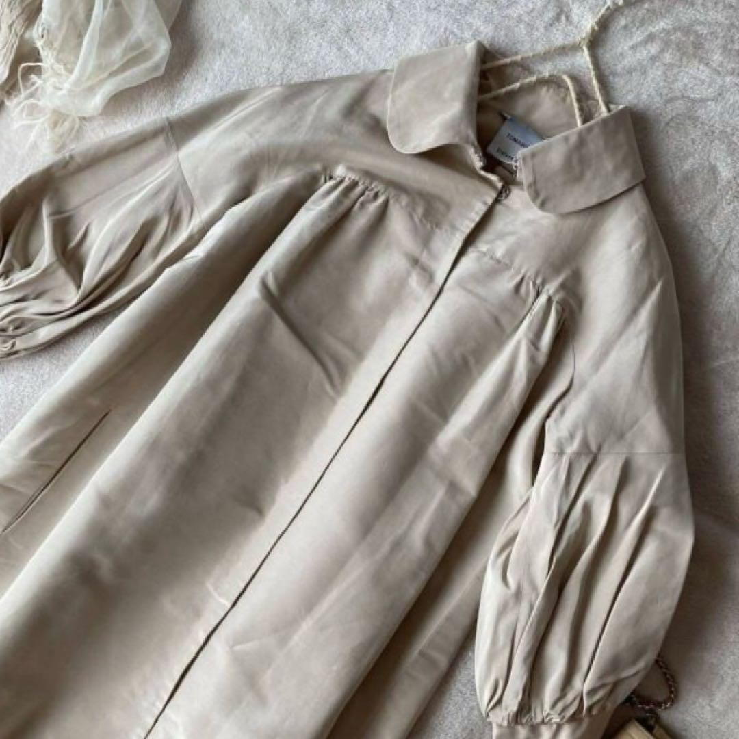 トマソステファネリ＊ボリュームスリーブ 張り感シルク シャンタンコート 15万