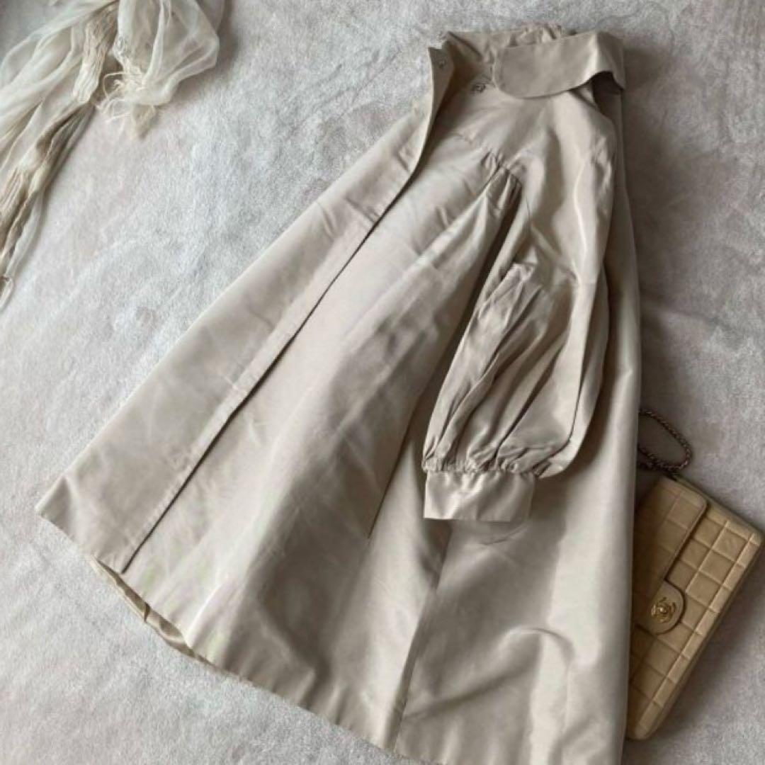 トマソステファネリ＊ボリュームスリーブ 張り感シルク シャンタンコート 15万