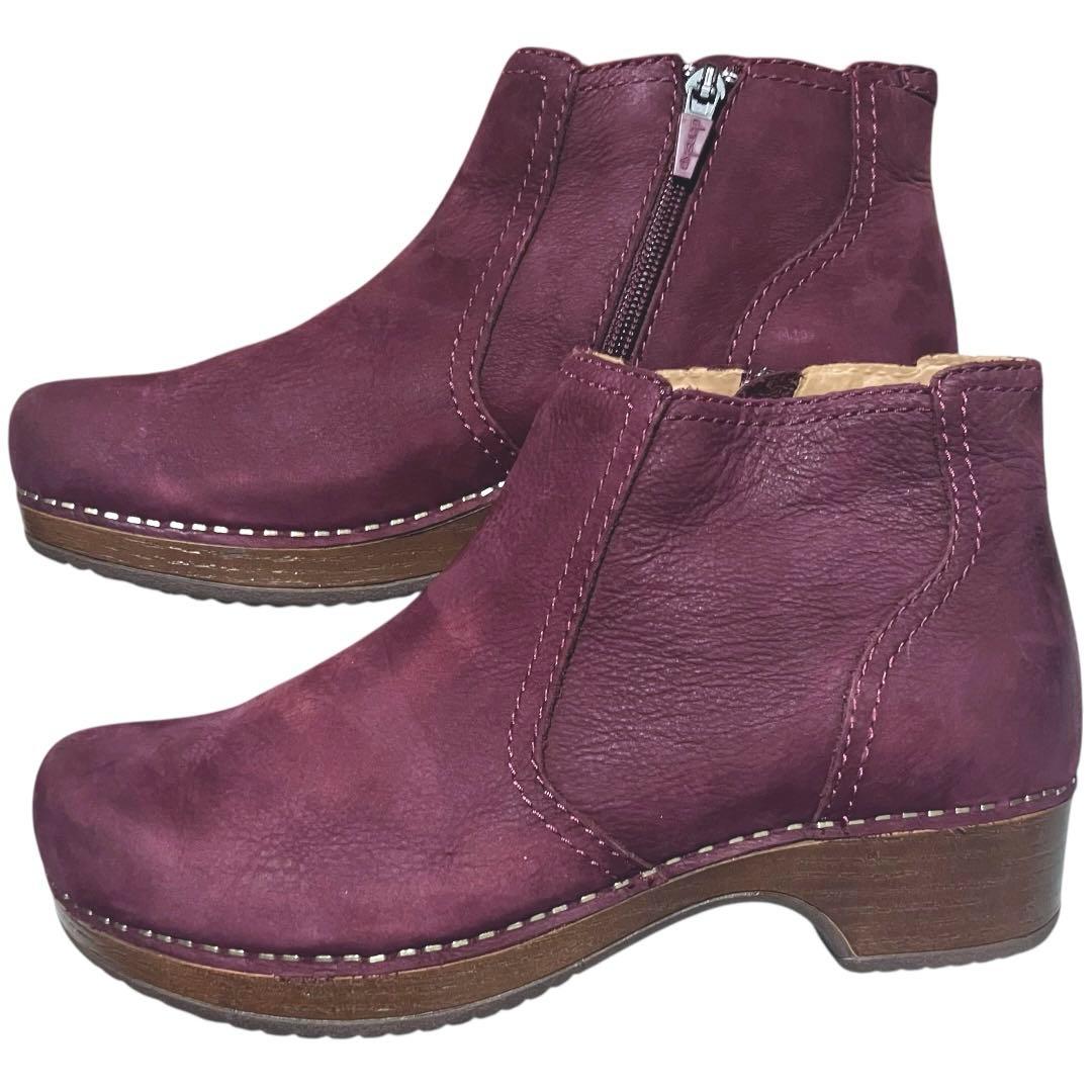 ※訳あり【美品】ダンスコ バーバラ 38 ヌバックレザー サイドジップ　人気色