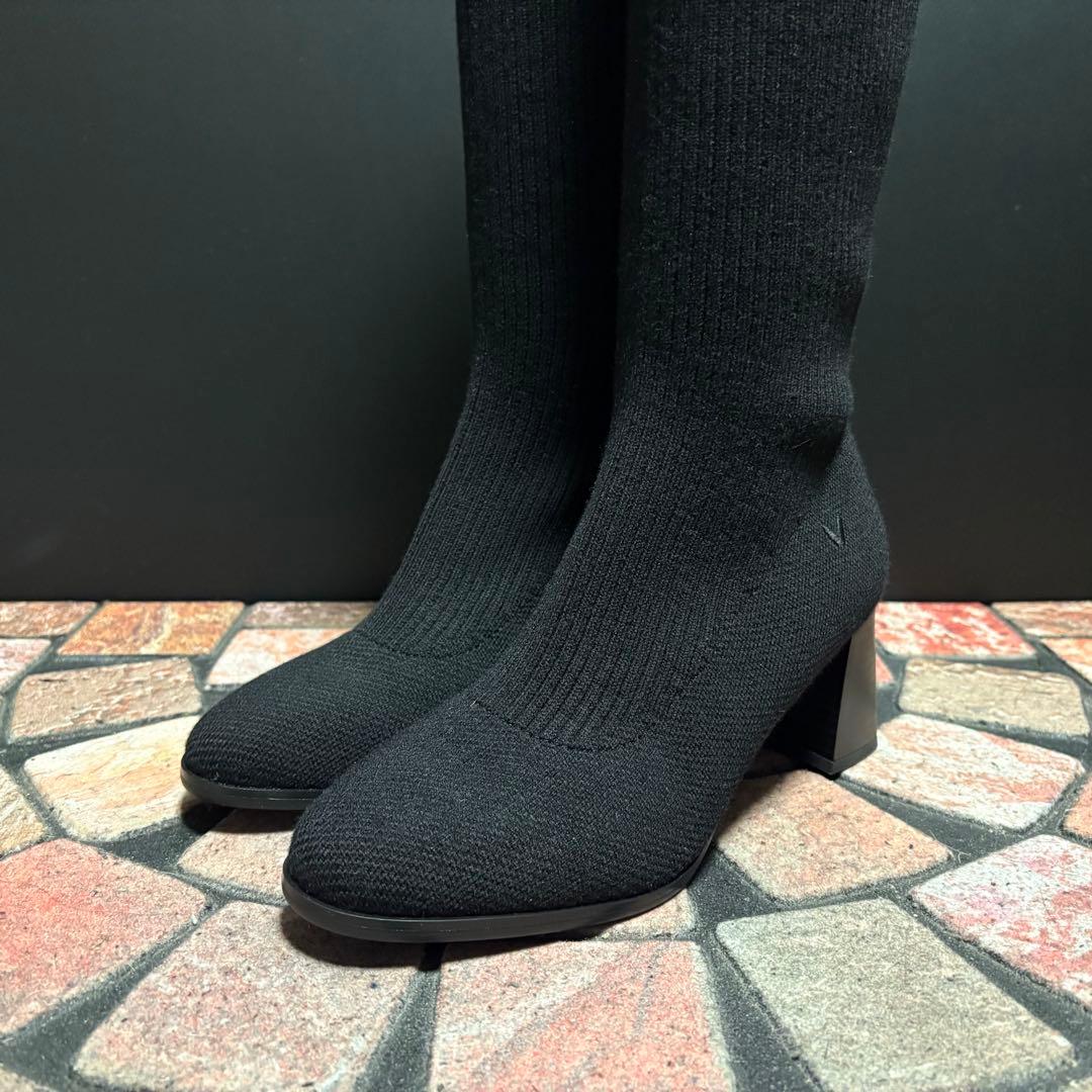 【極美品】VIVAIA ニット ロングブーツ　23cm ソックス　ストレッチ　黒