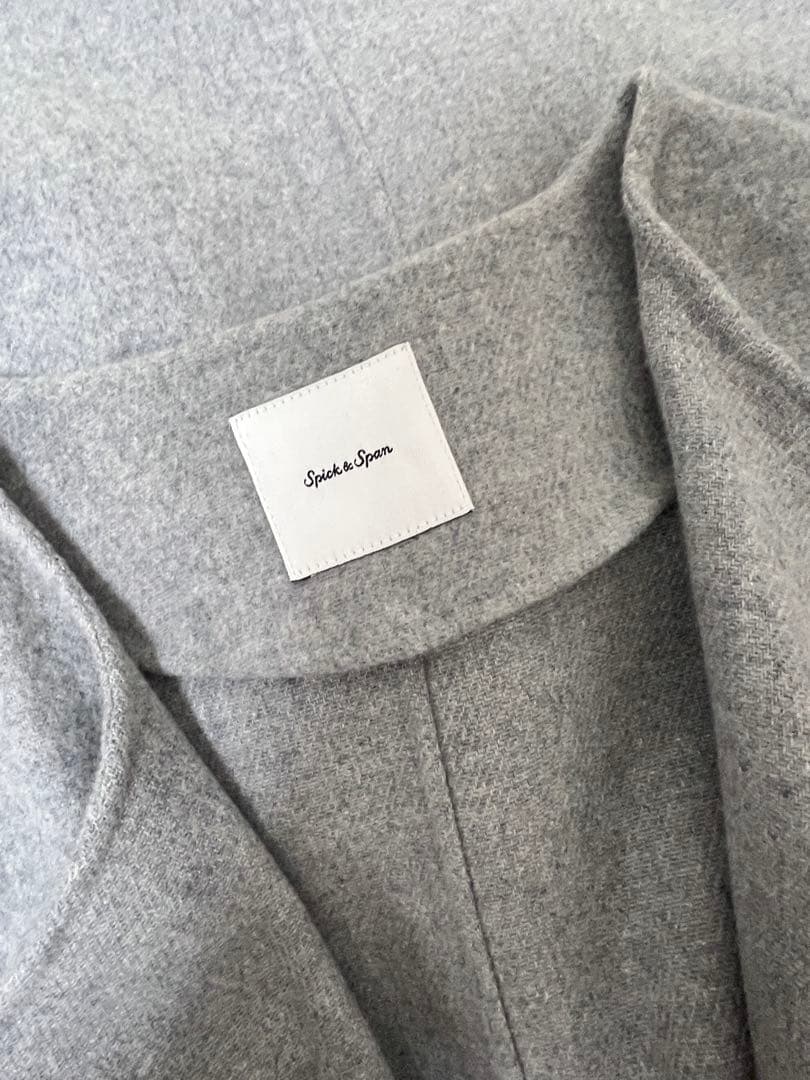 Spick&Span　ビーバーフォールドラペルコート　グレー38
