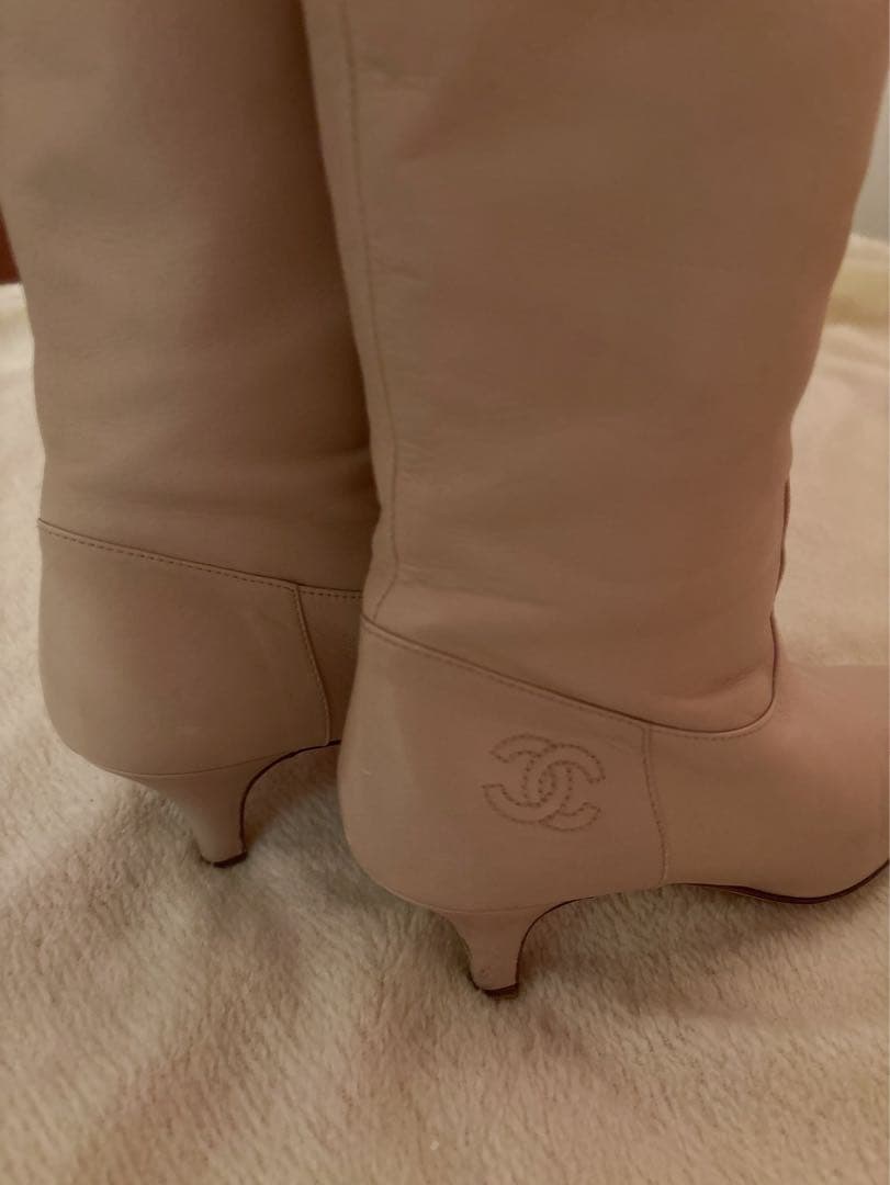 希少♡本物美品♡シャネルピンクベージュ♡ロングブーツ36