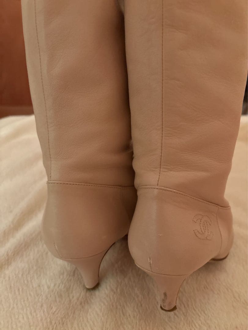 希少♡本物美品♡シャネルピンクベージュ♡ロングブーツ36