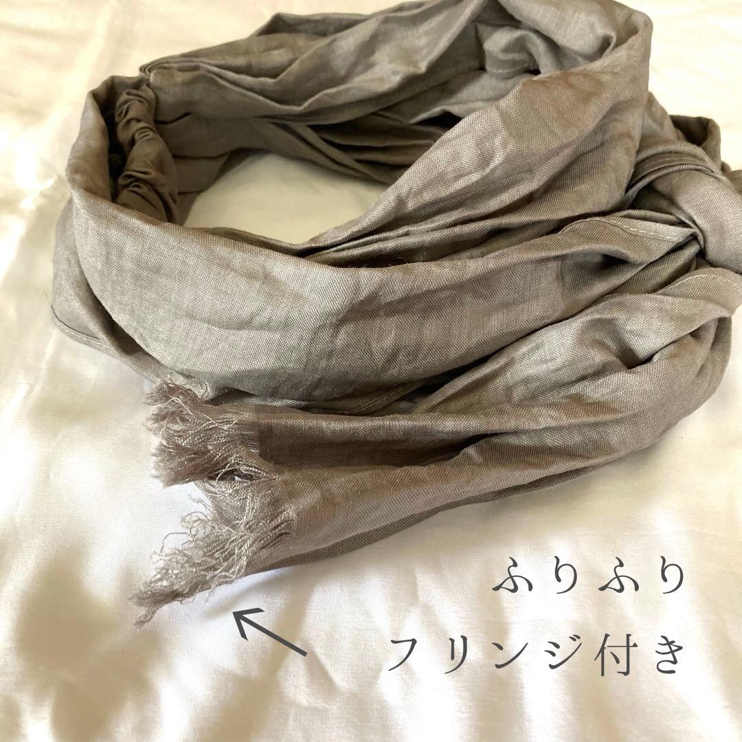 アレンジ　ロングリボン　ターバン　ヘアターバン　リネン　グレー