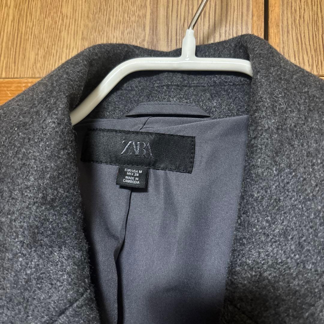 ZARA ソフトオーバーコート　グレー　Mサイズ