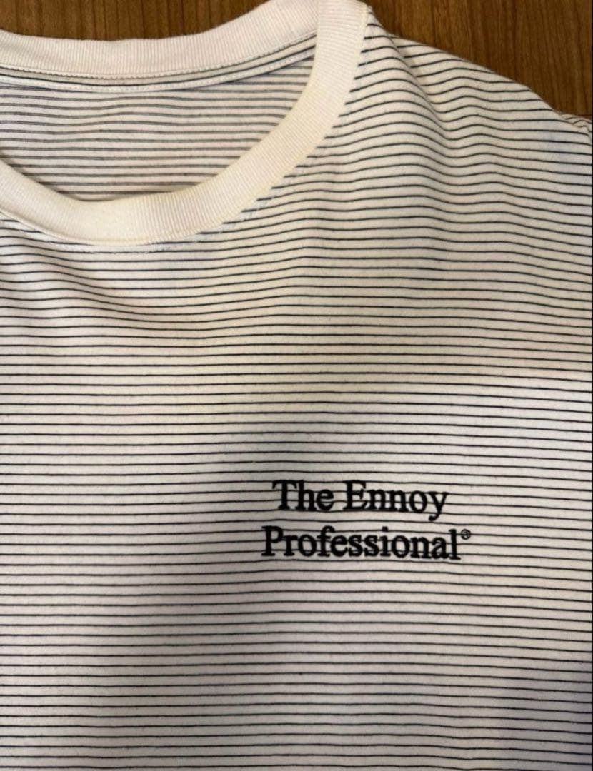 ennoy エンノイ ボーダーTシャツ ホワイト Lサイズ