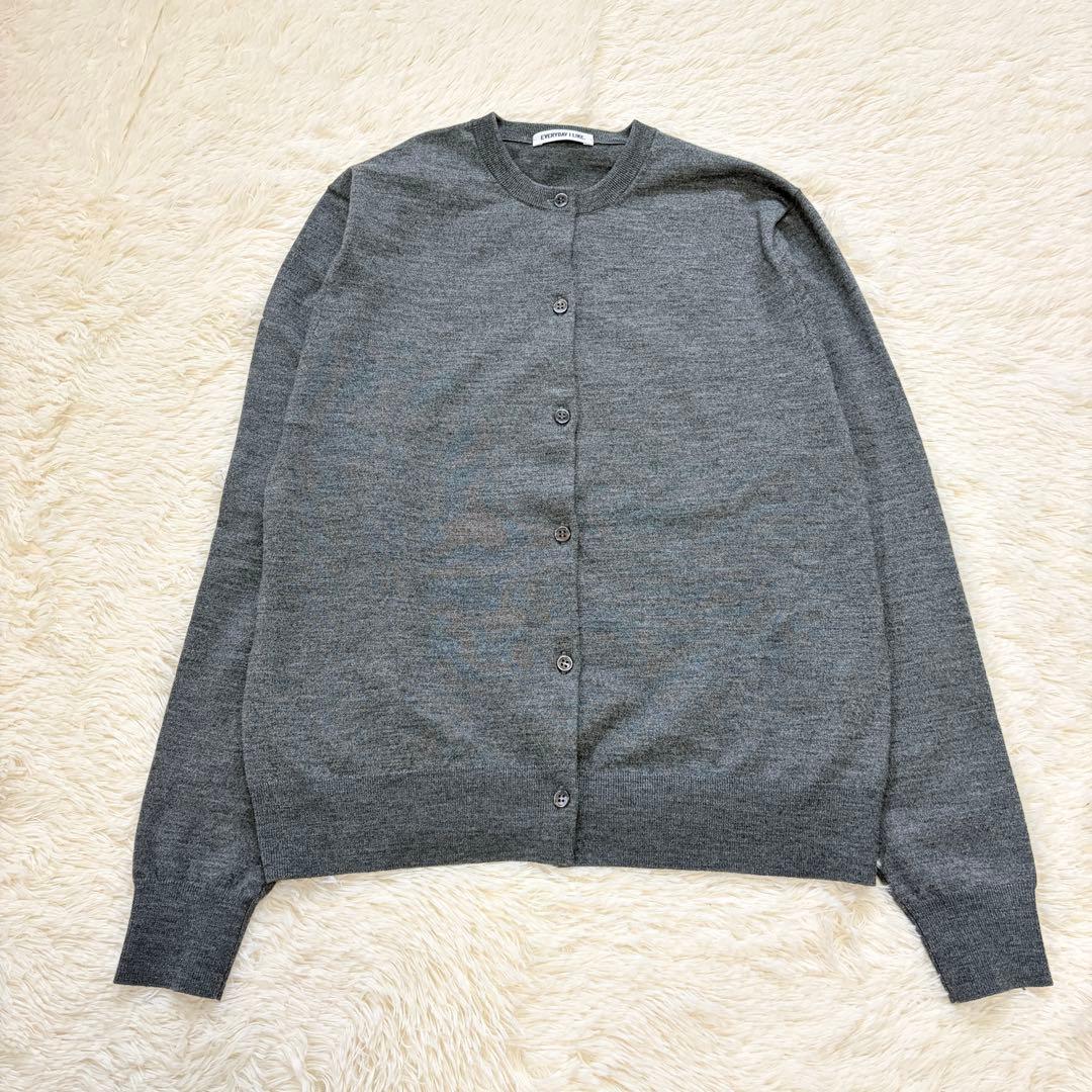Deuxieme Classe クルーネックカーディガン ウール　グレー