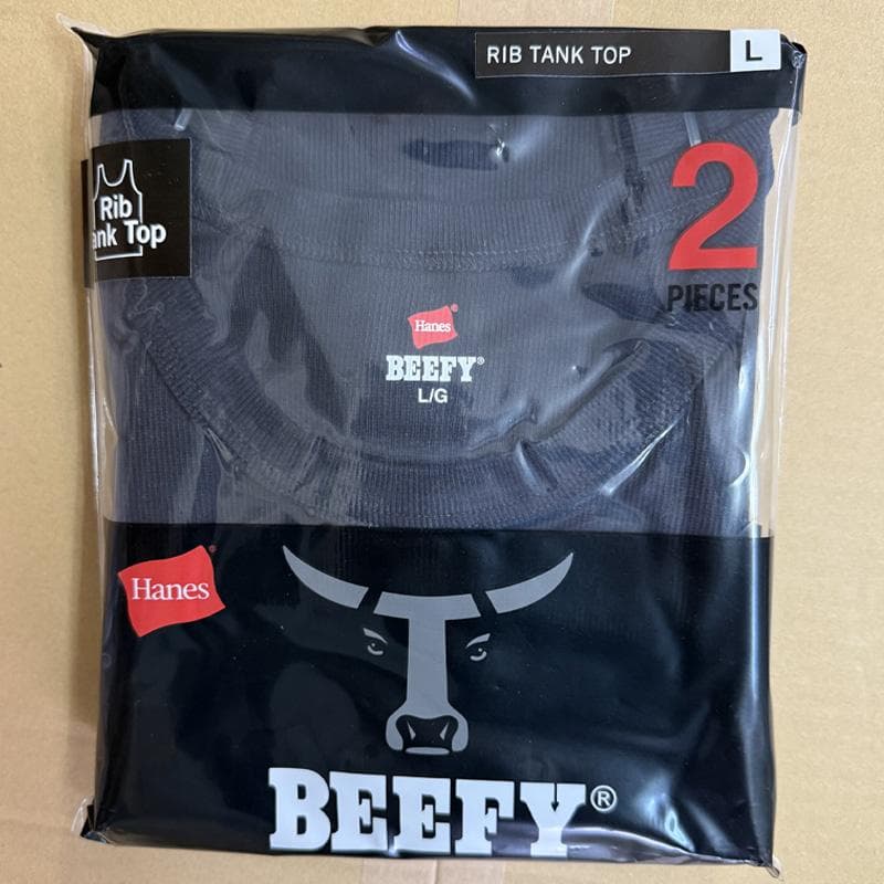 Hanes BEEFY リブタンクトップ 2枚セット Lサイズ 2セット