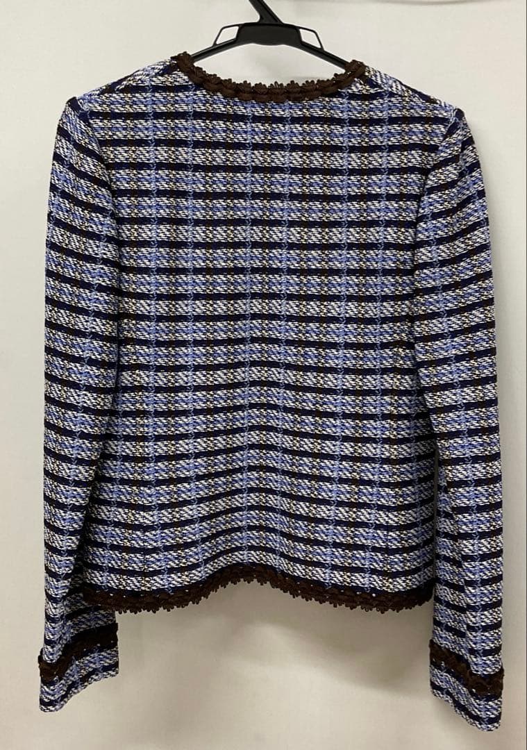 ST.JOHN 美品 ノーカラーツイードジャケット　ウール素材