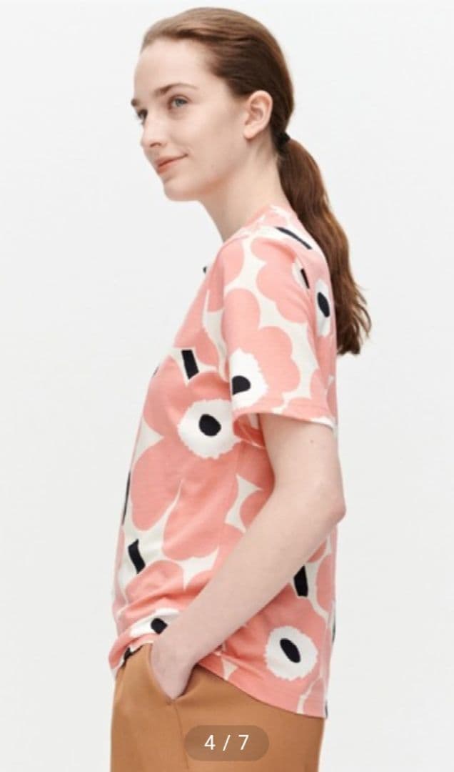 marimekko マリメッコ Tシャツ ウニッコ ピンク Unikko