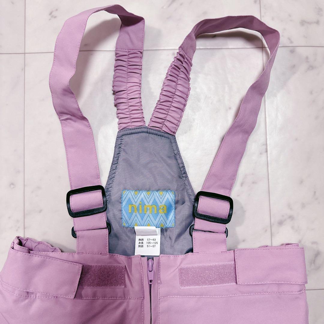 美品 nima 子供用スキーウェア上下セット 120　手袋 タイツ インナー付き