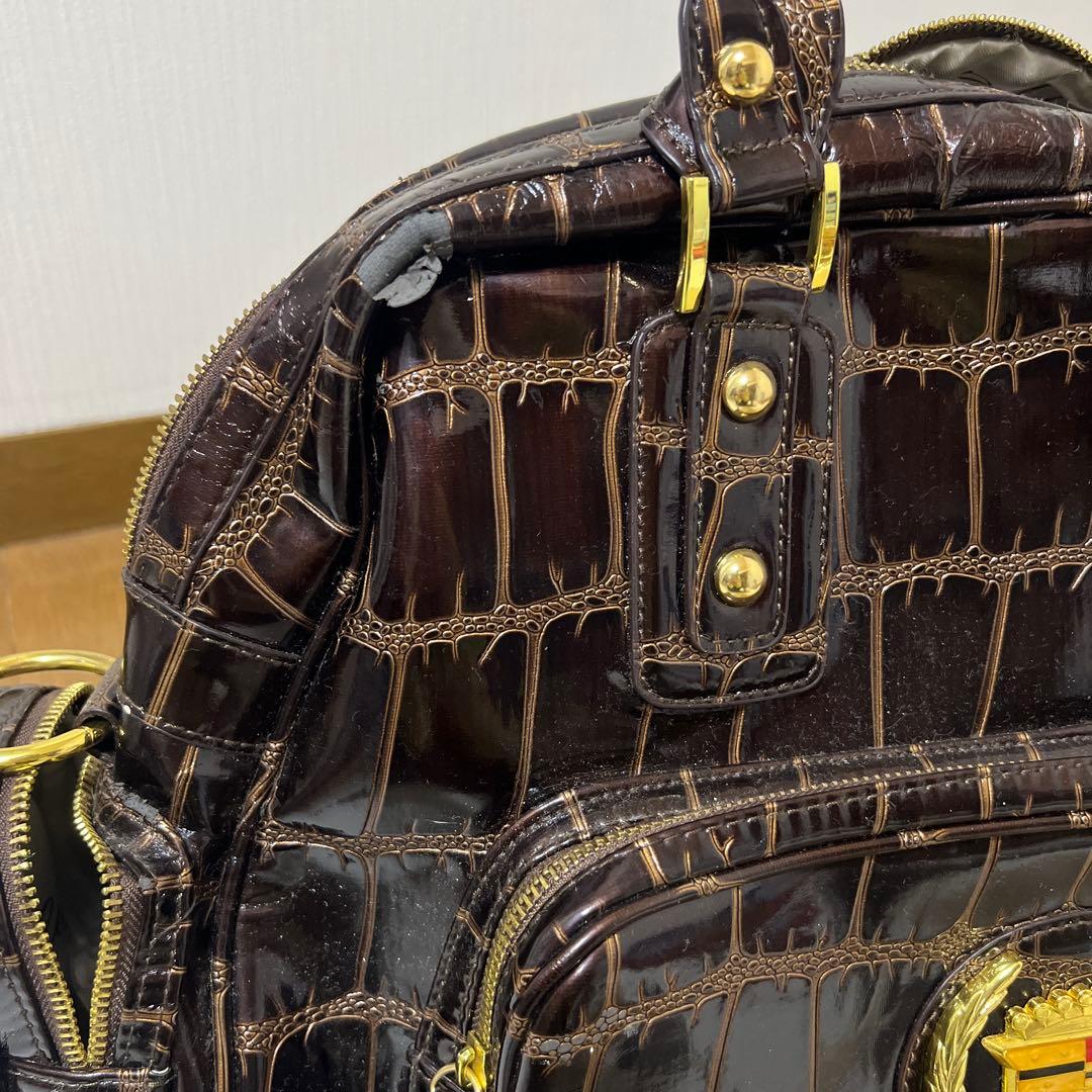 Cadillac クロコダイル風ボストンバッグ