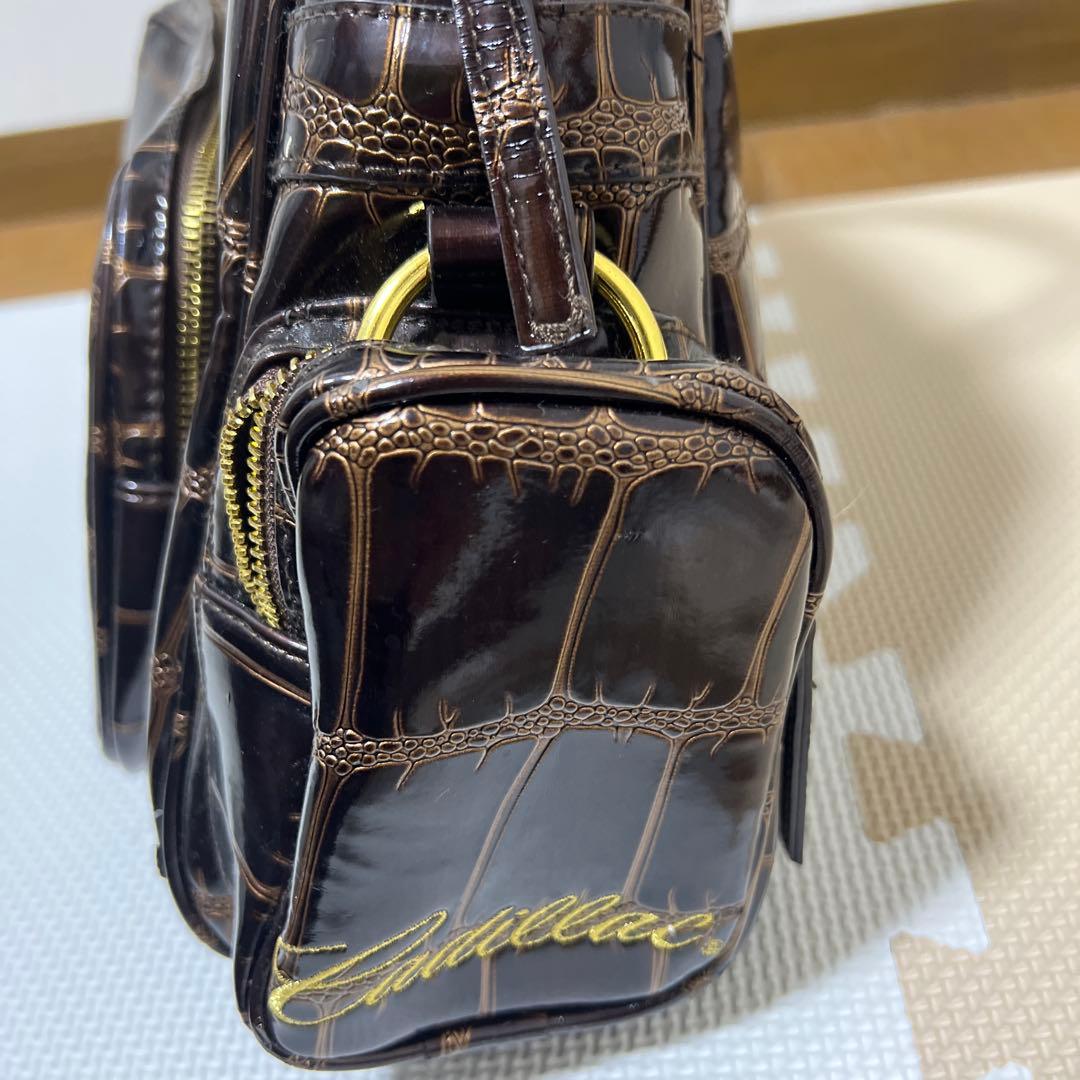 Cadillac クロコダイル風ボストンバッグ