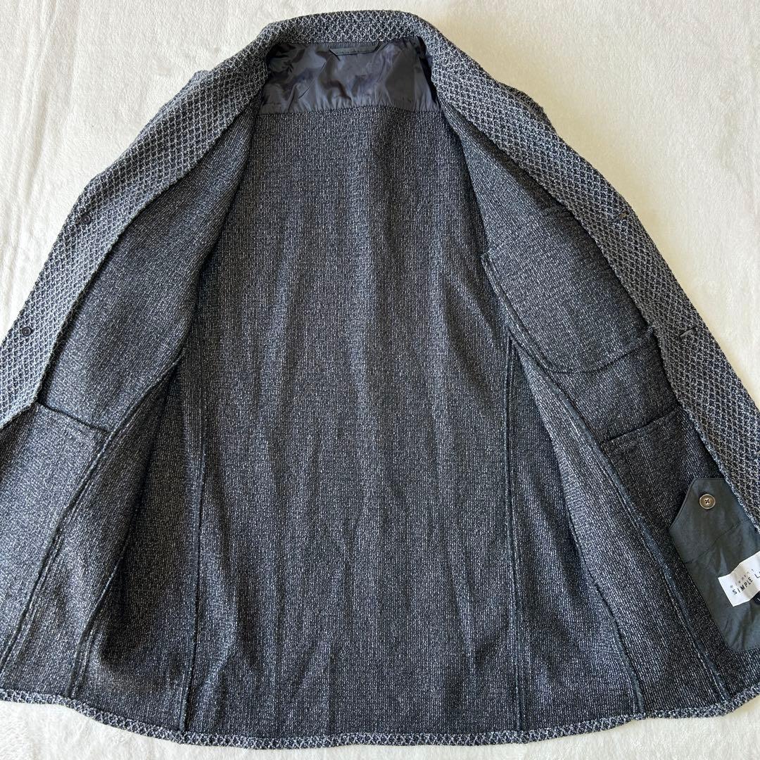美品 シンプルライフ ミックスカラー ニット カバーオールジャケット Lジャージ