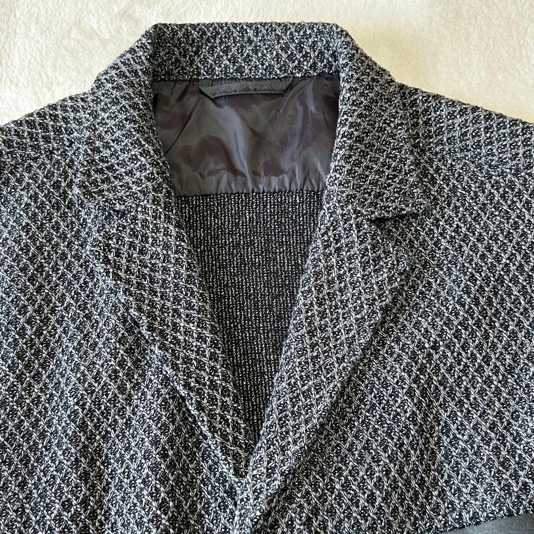 美品 シンプルライフ ミックスカラー ニット カバーオールジャケット Lジャージ