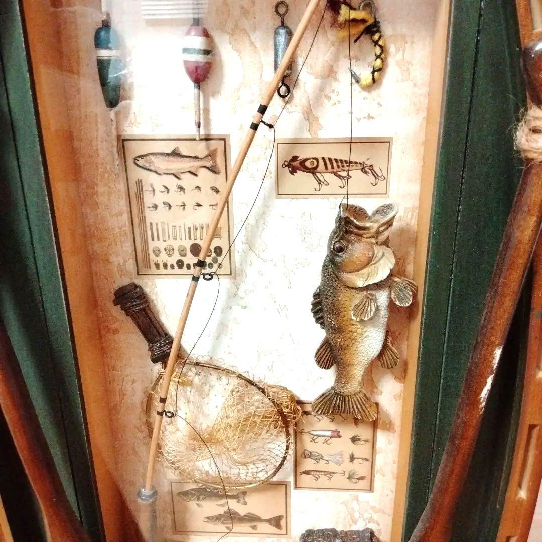 ボート型釣りアート 壁掛け