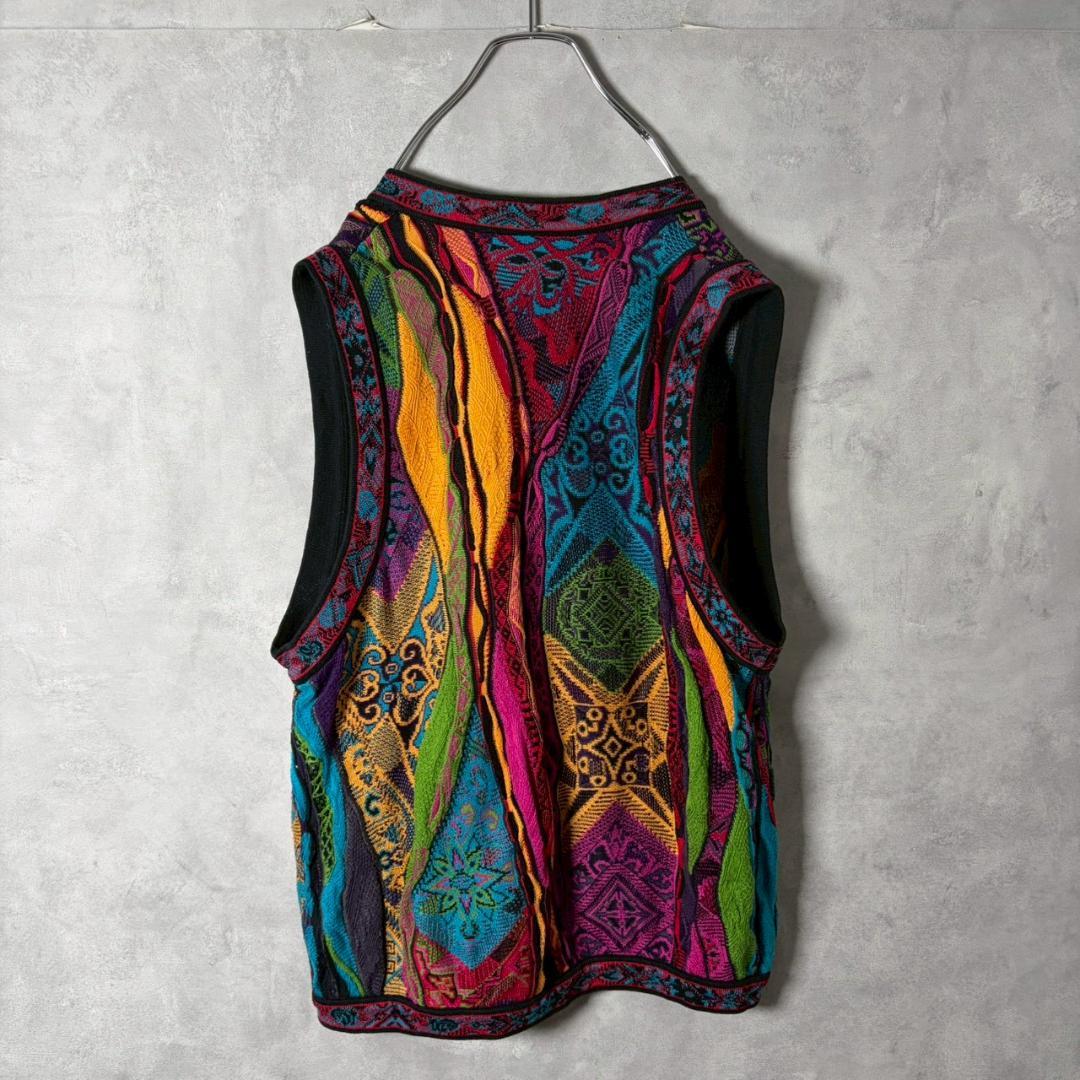 希少 90s coogi クージー 3D ニットベスト　前開き PM211
