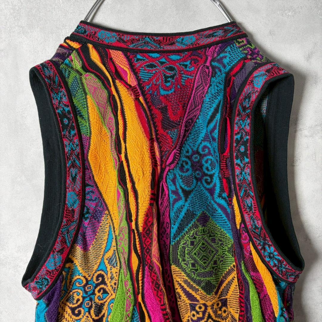 希少 90s coogi クージー 3D ニットベスト　前開き PM211