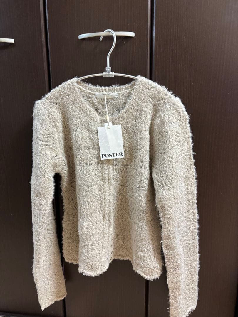 トップス poster Trimming Knit Cardigan Fil. Leday
