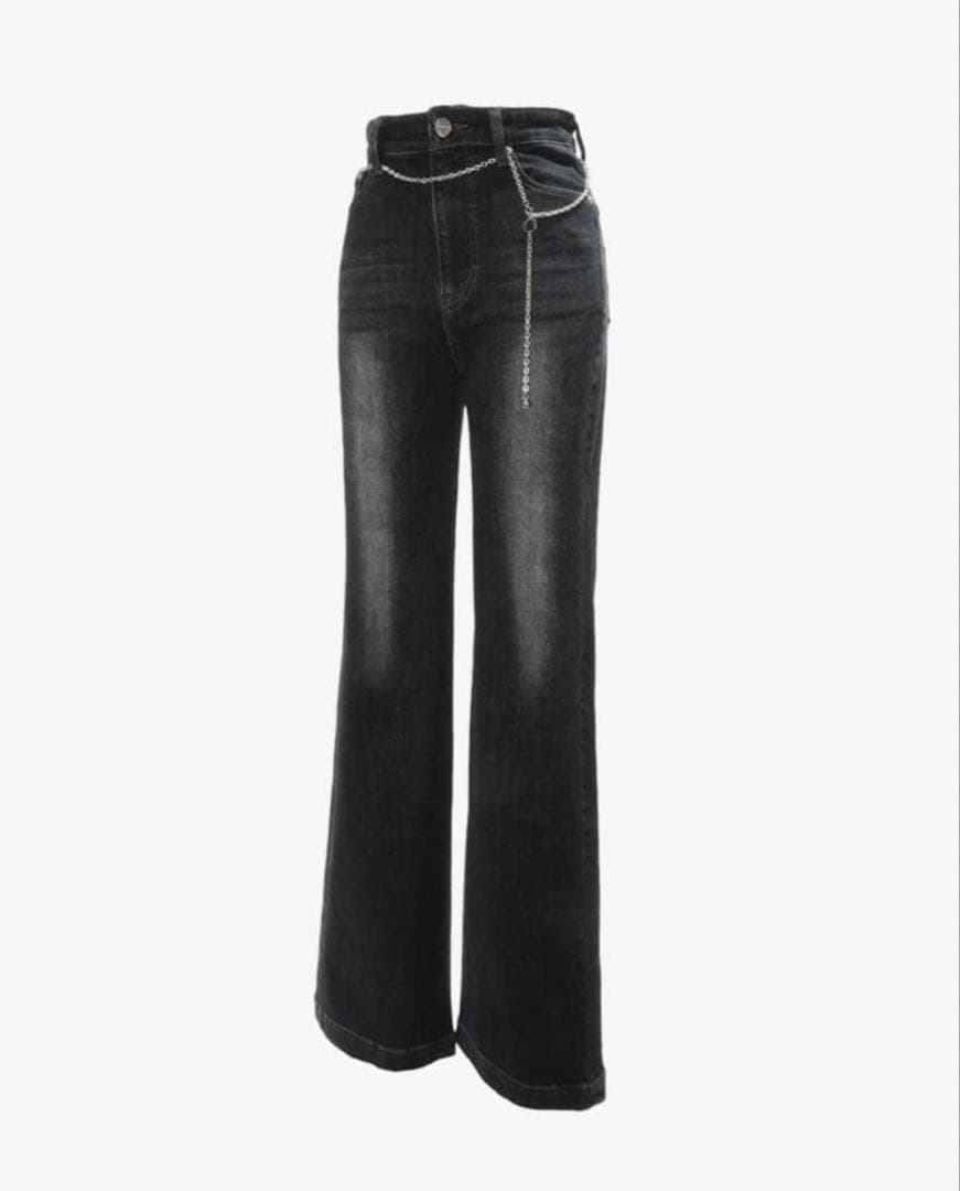お値下げ　S flare denim chain Sサイズ
