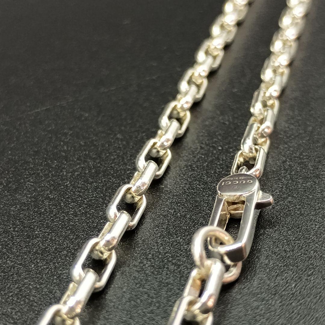 【美品】GUCCI 中太オーバルチェーン 50cm 4mm Ag925 男女兼用