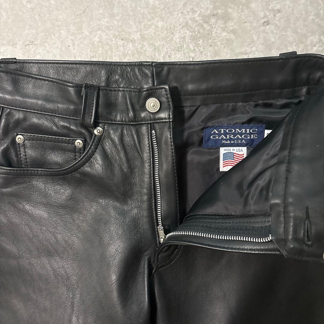 美品✨️ショット×アトミックガレージ 別注モデル レザーパンツ32