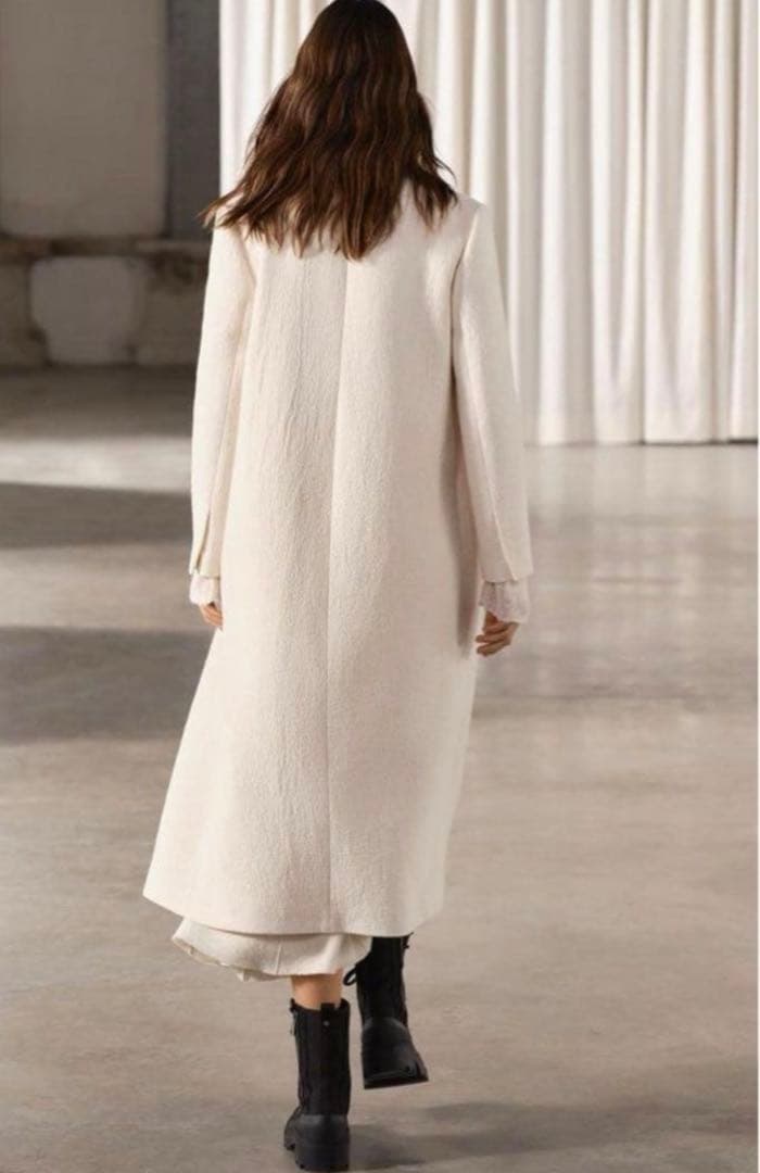 新品ZARA 定価22,990円 ウールブレンド ロングコートM