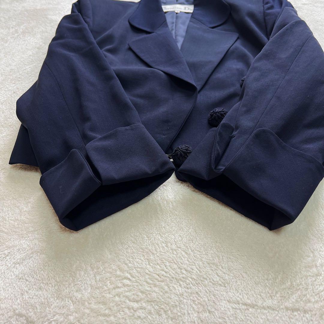 クリスチャンディオール Dior　クロップド ジャケット　9号　濃紺