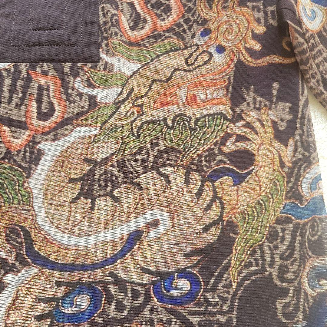 パワーネット/ドラゴン✨ヴィヴィアンタム　総柄 膝丈 ワンピース　大迫力　登り龍