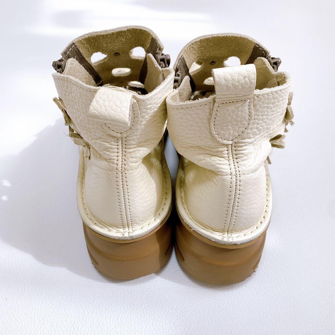 美品 yuriko matsumoto サマーブーツ レザー 23.5 白