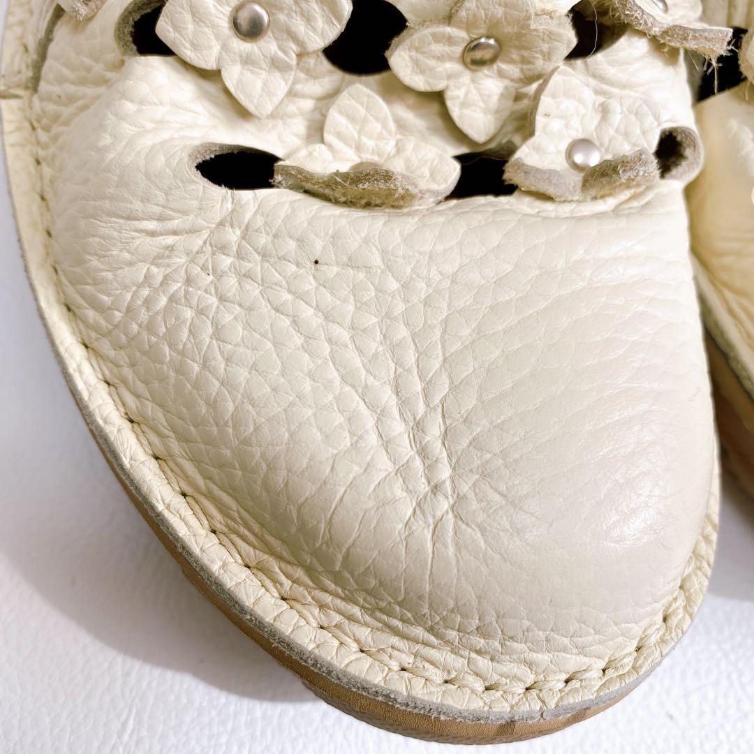 美品 yuriko matsumoto サマーブーツ レザー 23.5 白