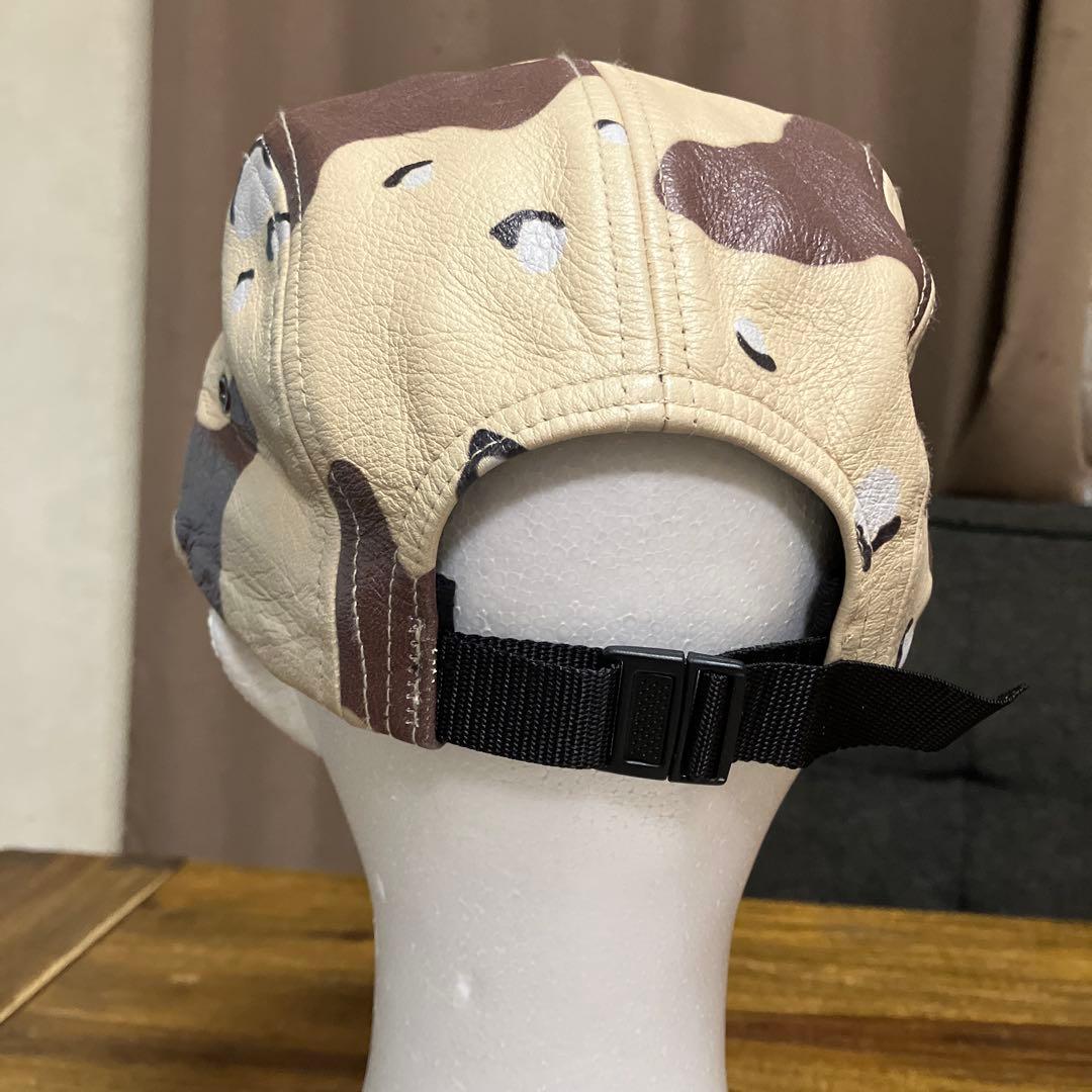 supreme 迷彩柄　レザーキャップ