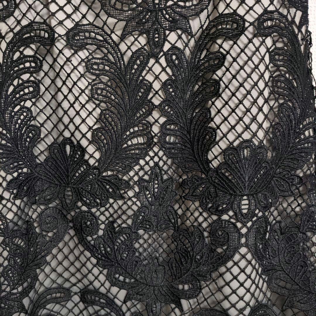 【なお】SERPENTINA 総レーススカート ブラック×グレー