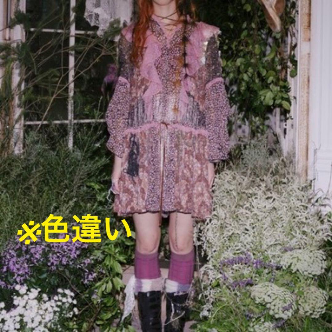 2024SS　rurumu:　collage chiffon tunic　日本製