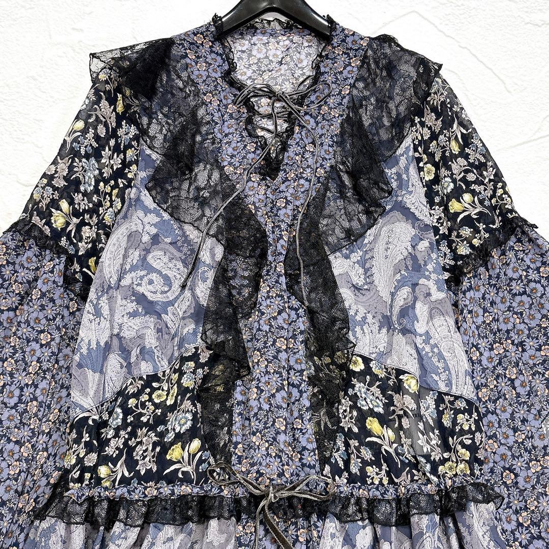 2024SS　rurumu:　collage chiffon tunic　日本製