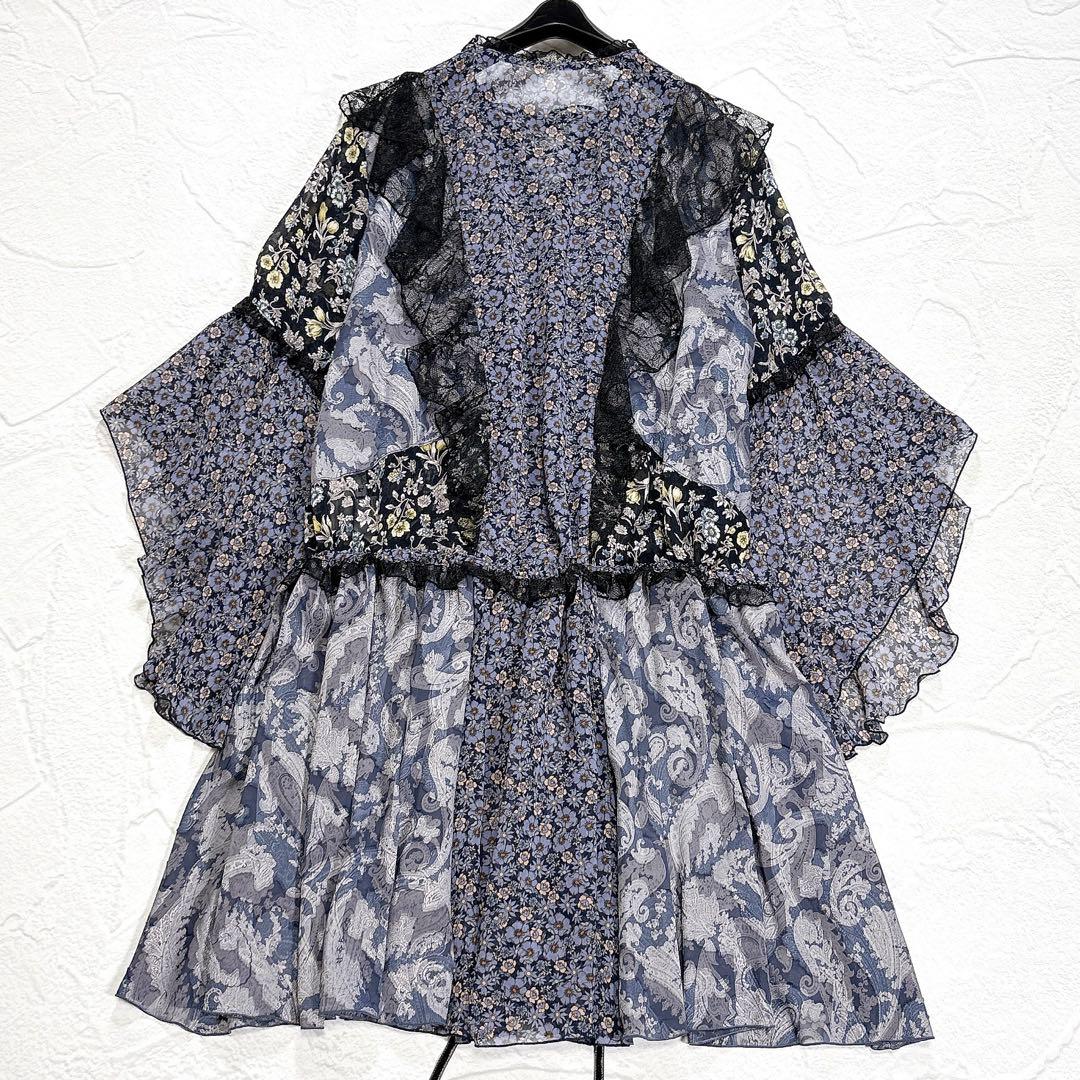 2024SS　rurumu:　collage chiffon tunic　日本製