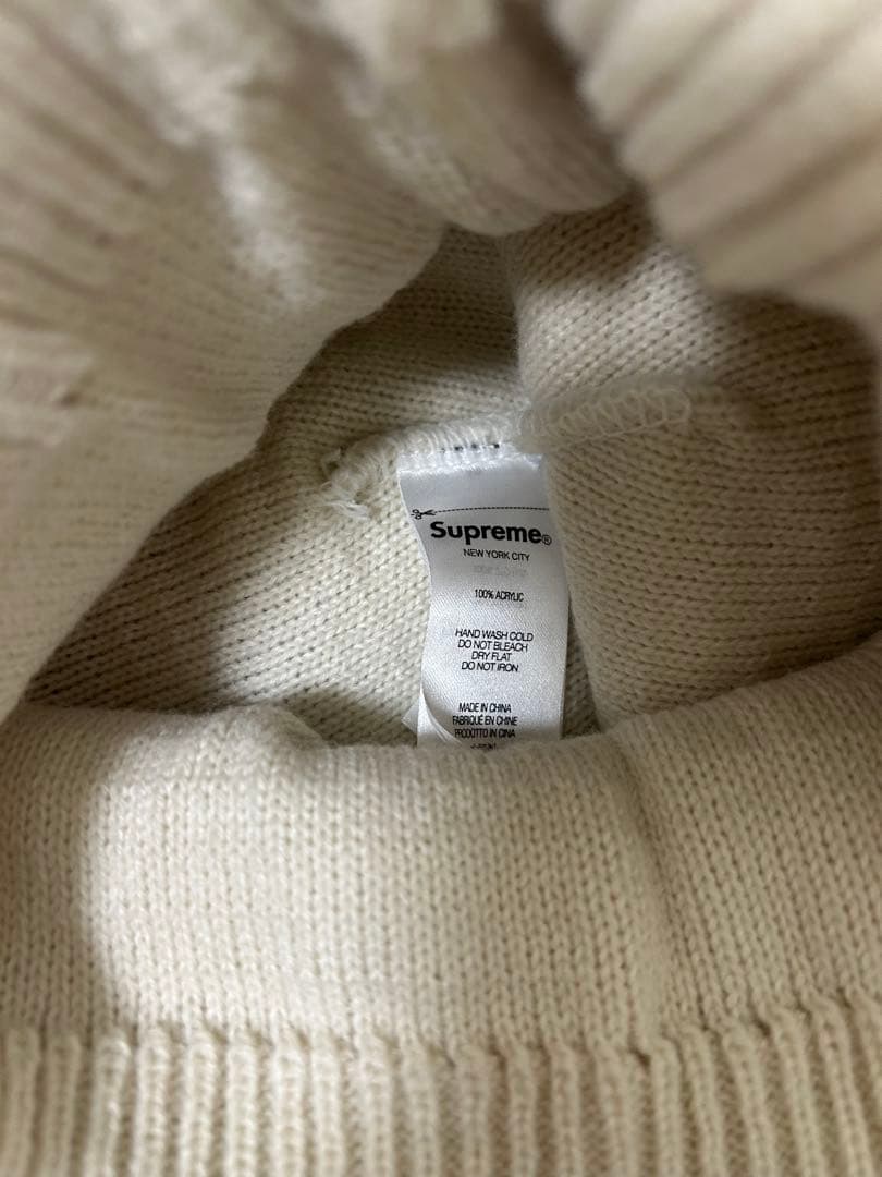 supreme ボンボンニット帽 白