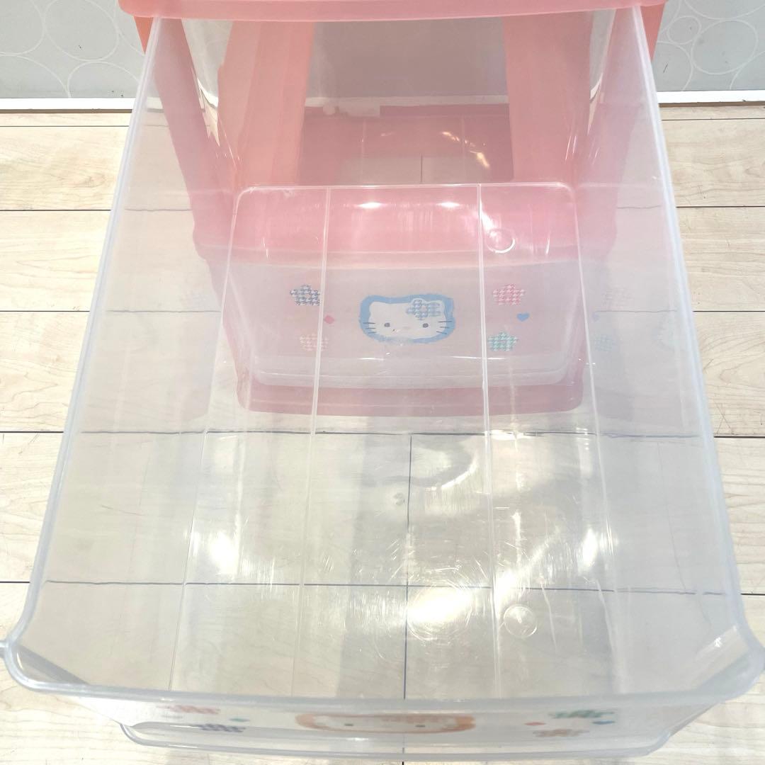 【美品】サンリオ ハローキティ 3段チェスト 収納ボックス ピンク レトロ