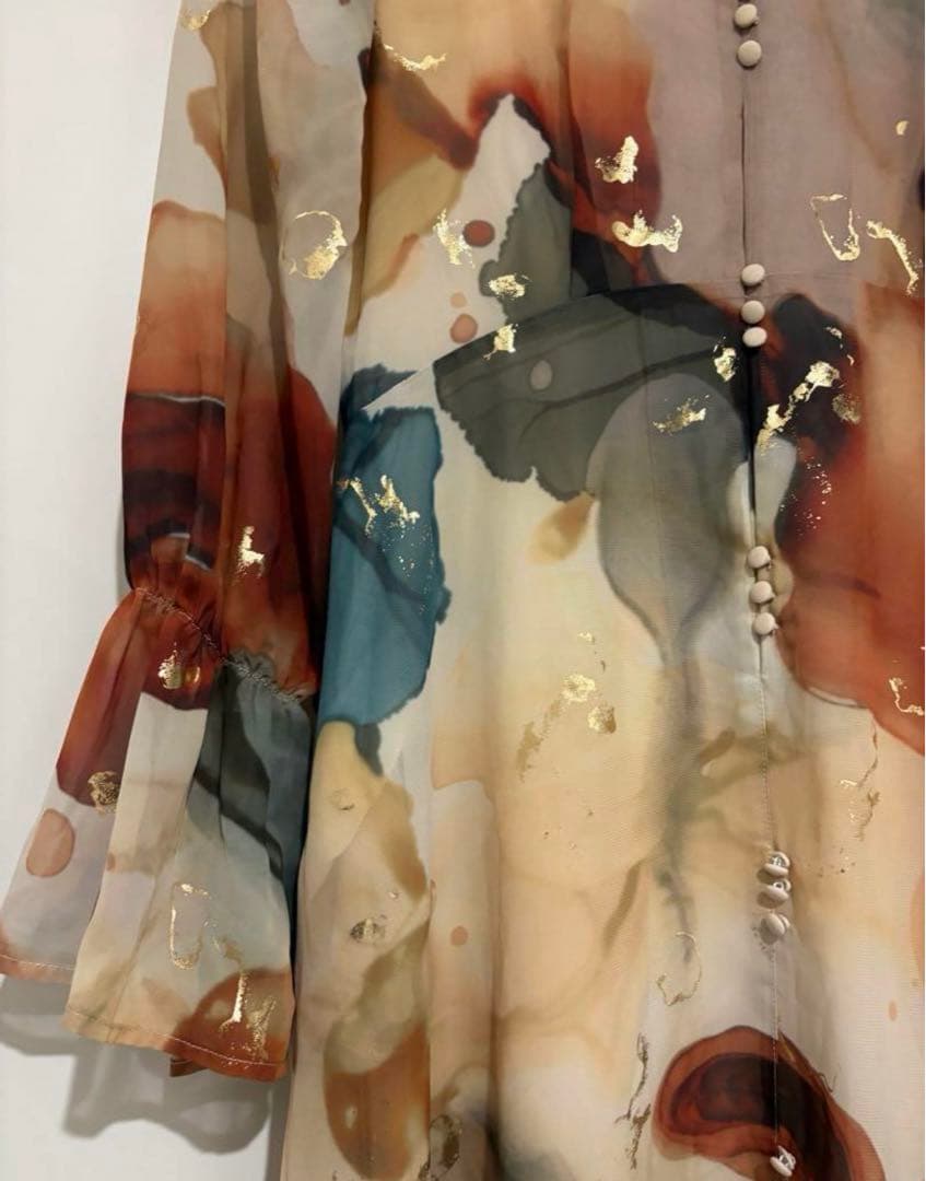 ワンピース AMERI UNDRESSED AMELIA INK ART DRESS
