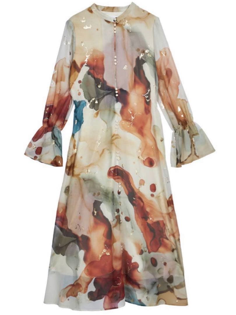 ワンピース AMERI UNDRESSED AMELIA INK ART DRESS