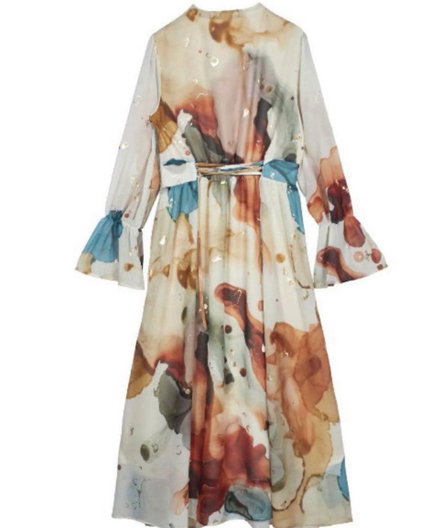 ワンピース AMERI UNDRESSED AMELIA INK ART DRESS