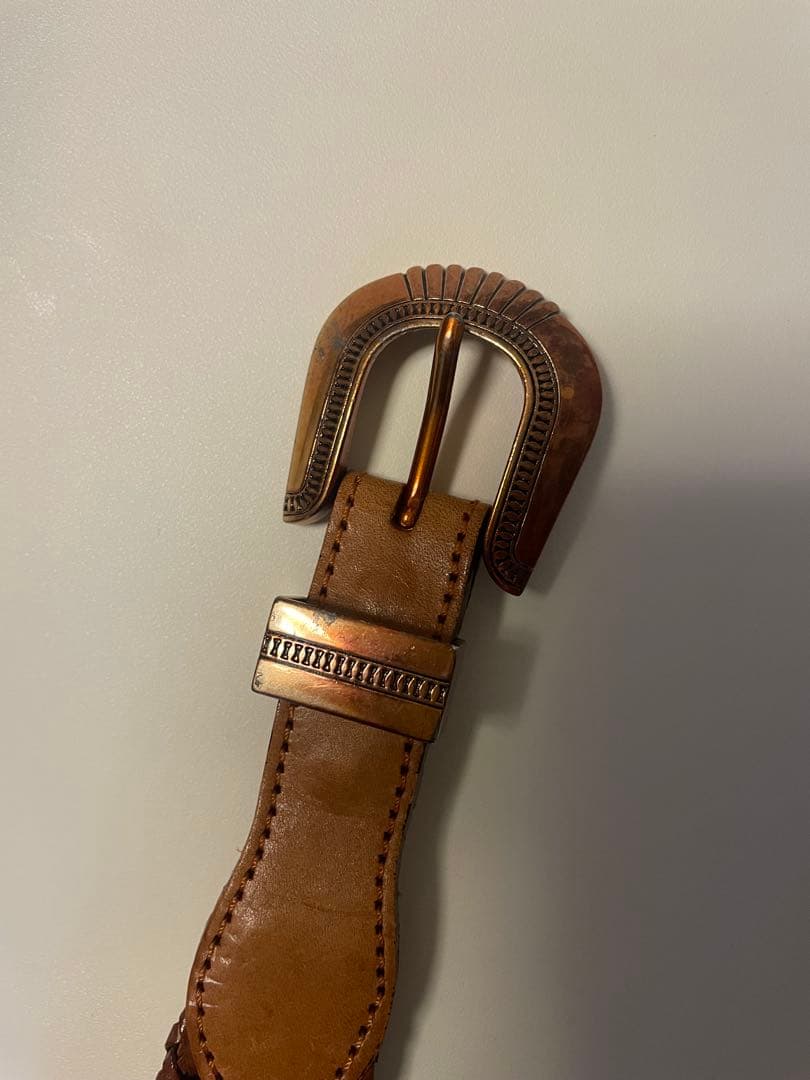 LLBean ヴィンテージ　ウエスタンスタイル ビーズ編み込みベルト