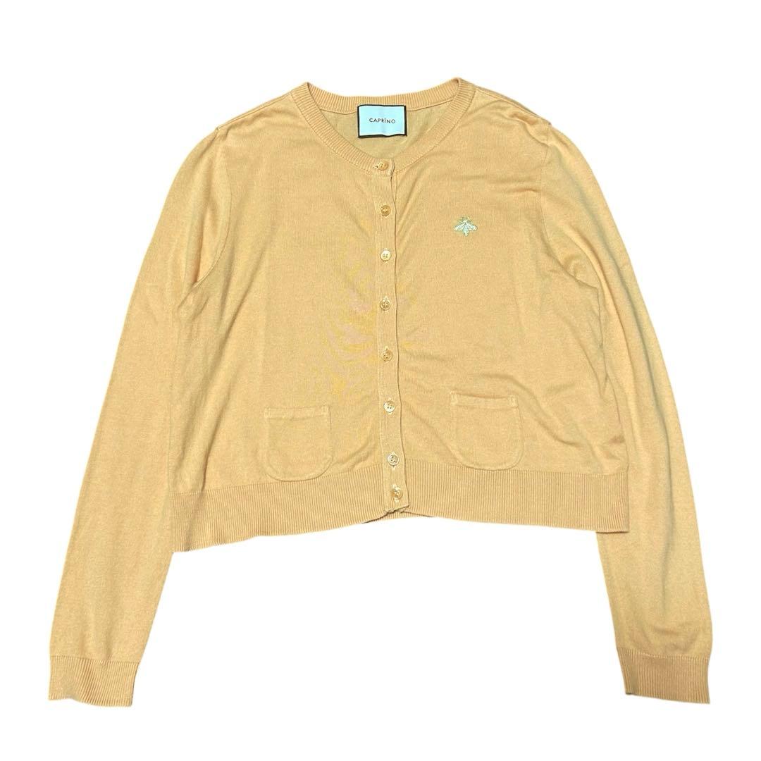 CAPRINO カプリーノ カーディガン カシミヤ混 パウダーオレンジ 38