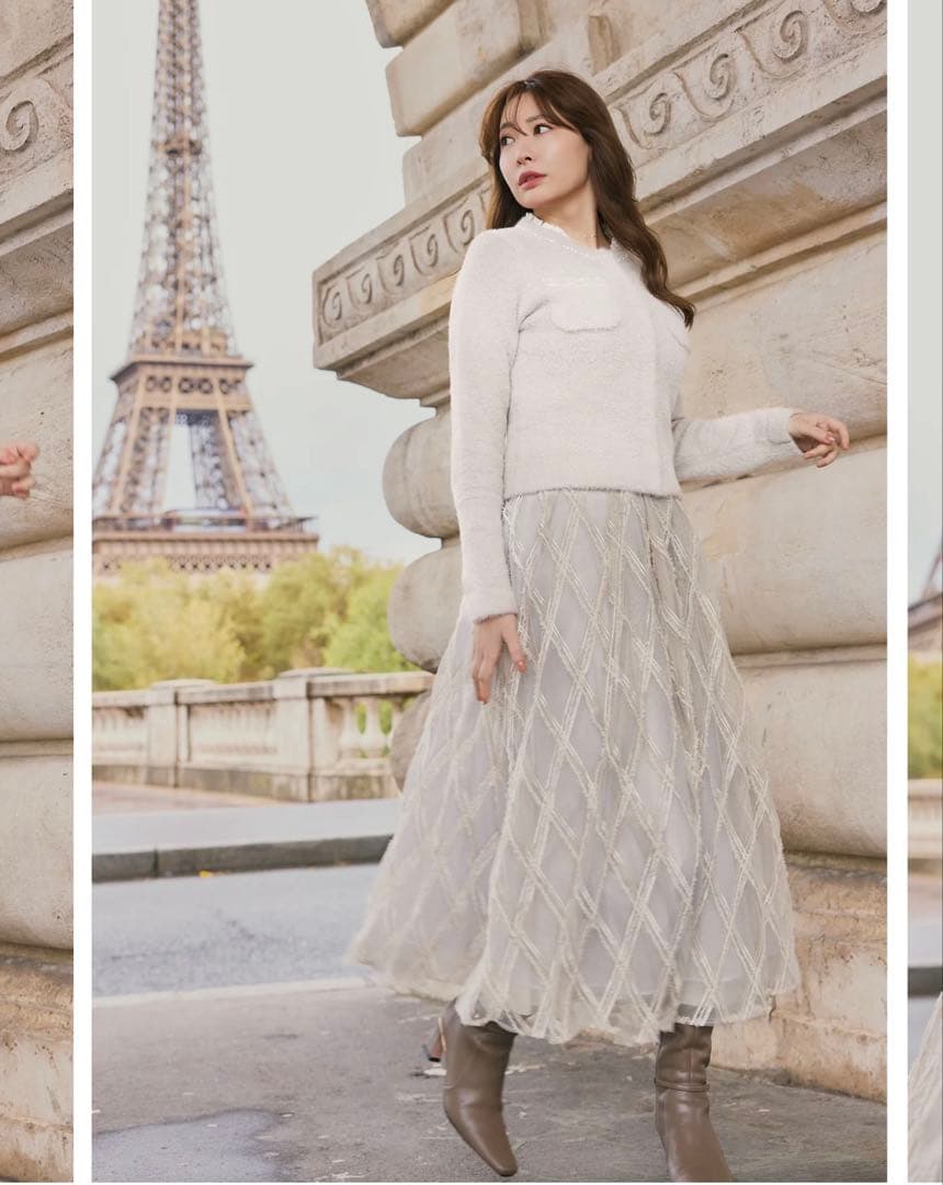 スカート herlipto Carre Twinkle Tulle Skirt