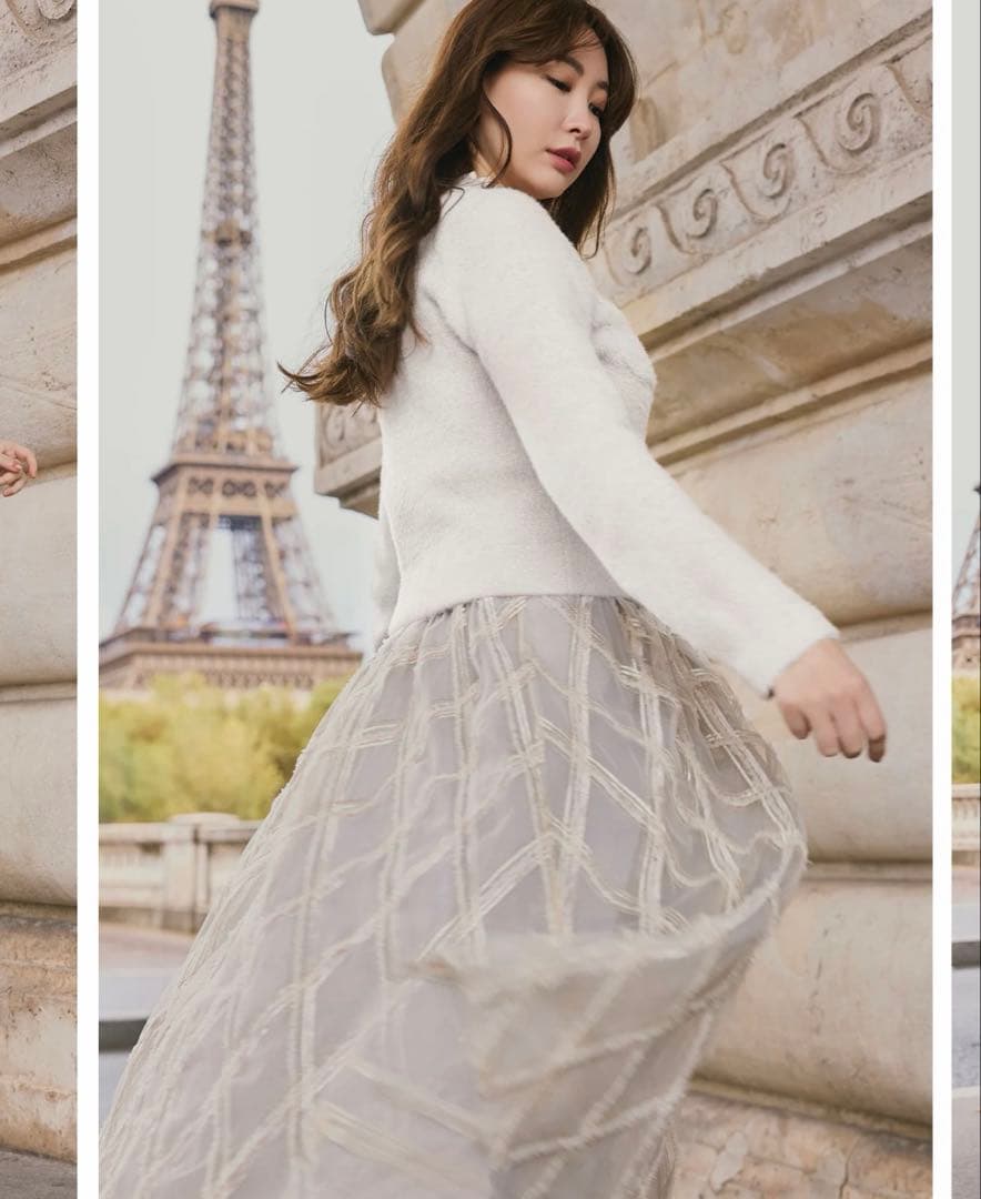 スカート herlipto Carre Twinkle Tulle Skirt