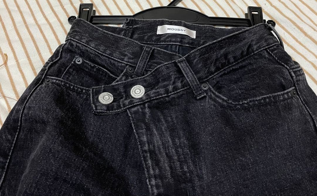 MOUSSY CROSS WAIST WIDE STRAIGHT デニム