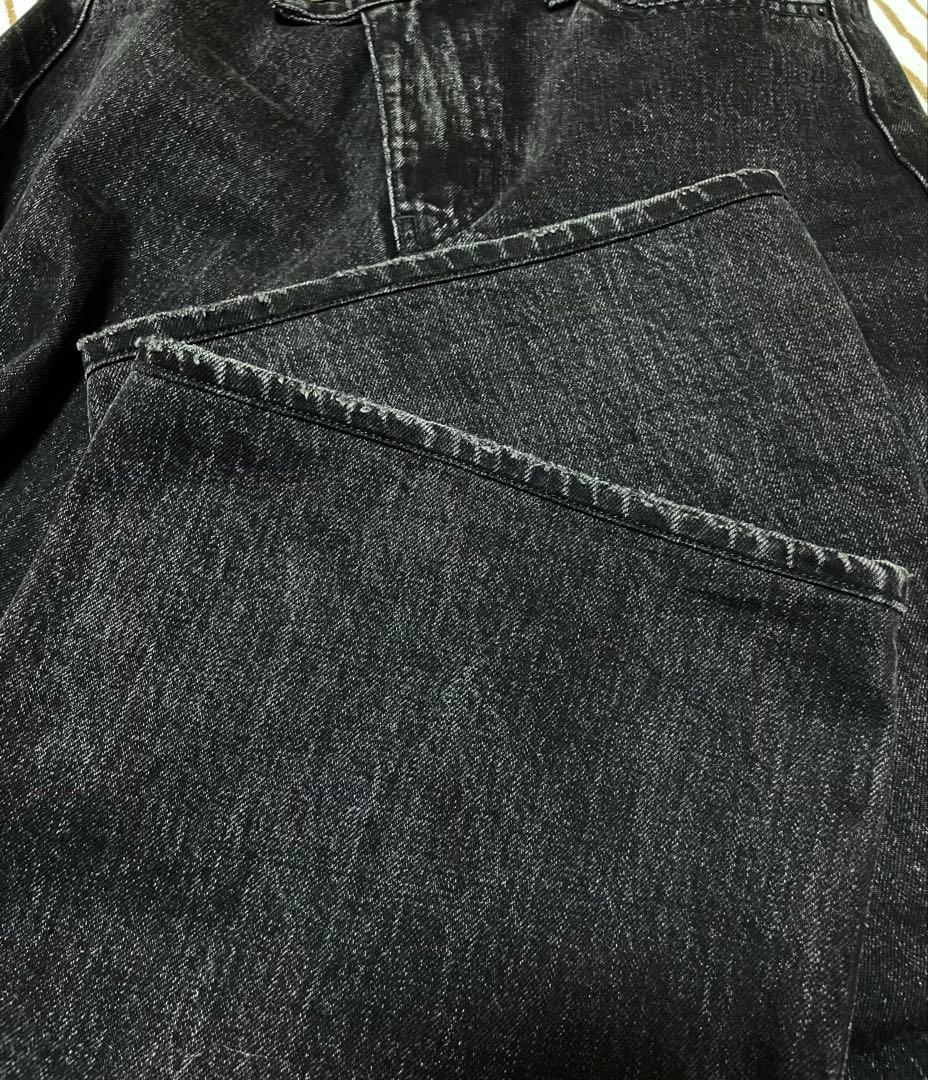 MOUSSY CROSS WAIST WIDE STRAIGHT デニム