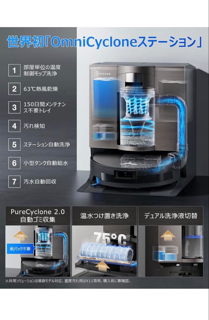 【極美品】DEEBOT X11 OmniCycloneロボット掃除機本体