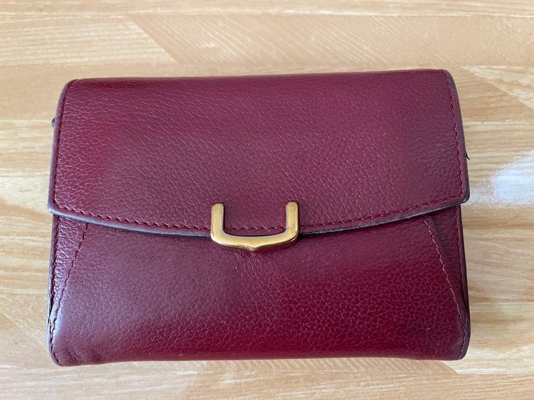 Cartier(カルティエ)Cドゥ　バーガンディ　二つ折り財布